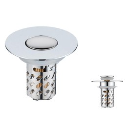 Fast Bathroom Sink Drain Strainer Steel 304 Stainless & Brass Core Shower Drain Hair Catcher High Spring Kitchen Sink Stopper, Proof Drain Filter for 1.1-1.5 Drain 1 pcs（a1）