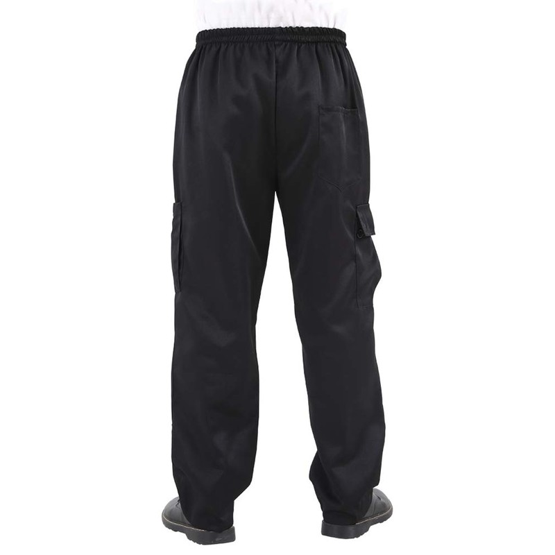 Men's Black Cargo Style Chef Pants Baggy Kitchen Uniforms Work