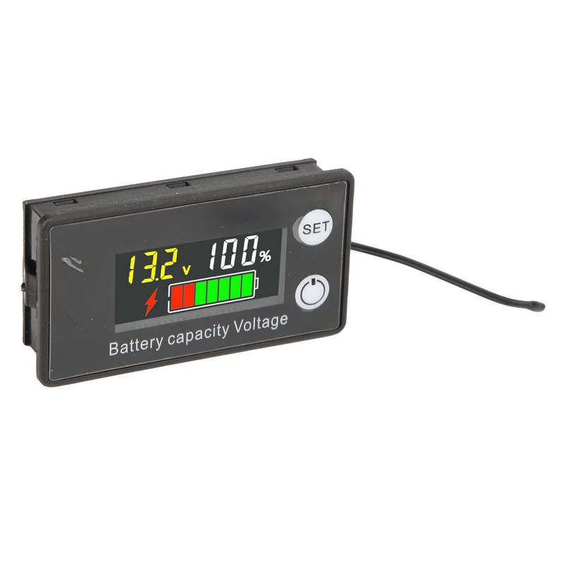 Battery Capacity Tester LCD Color Screen DC Voltmeter with Alarm