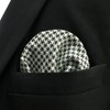 SHLAX&WING Checked Black White Handkerchieves Mens Pocket Square Silk Hanky