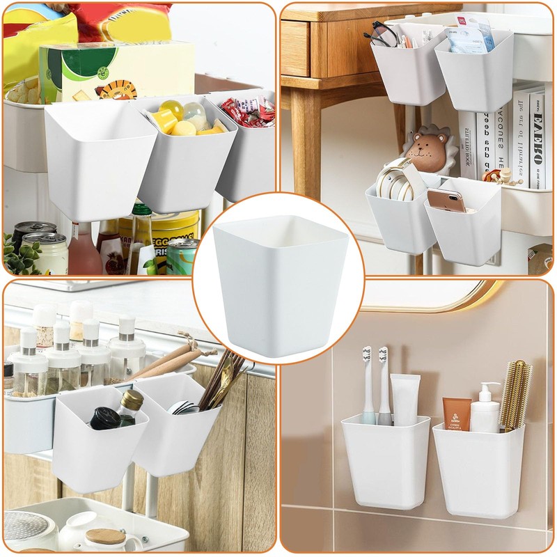 Rierousy 6 Pieces Pegboard Cups with Hooks, Square Storage Container