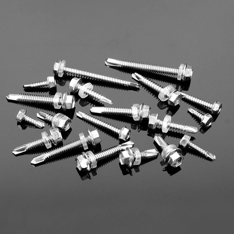 Mywish 100pcs #10×2" Self Tapping Screws for Metal, 410 Stainless