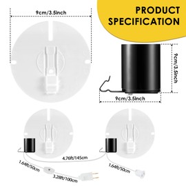 Meonum Blow Mold Light Kit Replacement, E27 E26 Single Light Cord Kit with Two Fuse Female Plug, Blow Mold Replacement Light Cord for Indoor Outdoor Christmas Village House, Inflatable Decor(2 Base)