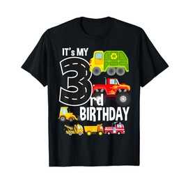 It's My 3rd Birthday Construction Monster Garbage Trucks T-Shirt