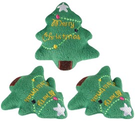 YARNOW Christmas Tree Plush Toy - 3 Pcs Soft Chew Toys for Cats, Creative Holiday Fun for Pets