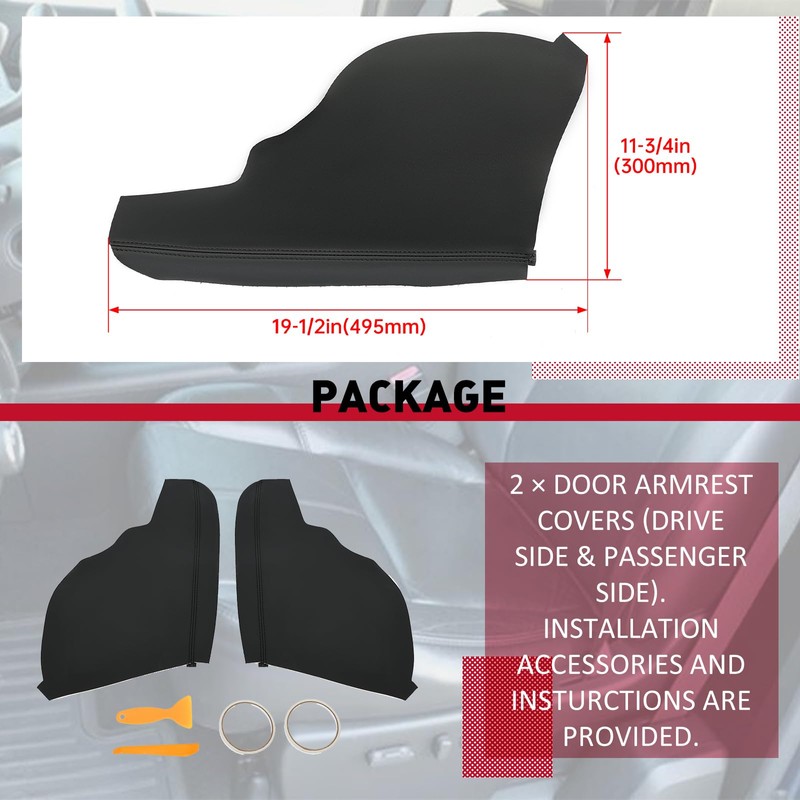 HECASA Door Panel Armrest Cover Compatible with 2011-2017 Honda Odyssey