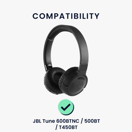 kwmobile 2X Ohrpolster kompatibel mit JBL Tune 600BTNC / 500BT / T450BT Polster - Kopfhörer Polster aus Kunstleder für Over Ear Headphones