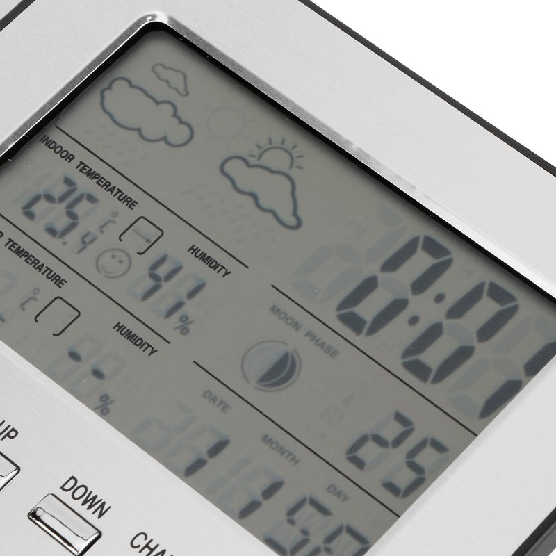 Thermometer Hygrometer with Weather Report Alarm Clock Wireless Temperature Humidity