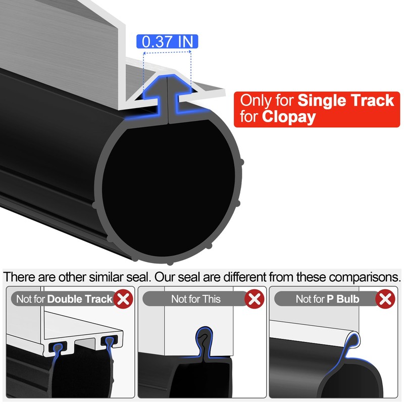 ToLanbbt 17FT Garage Door Bottom Seal Strip for Clopay, EPDM