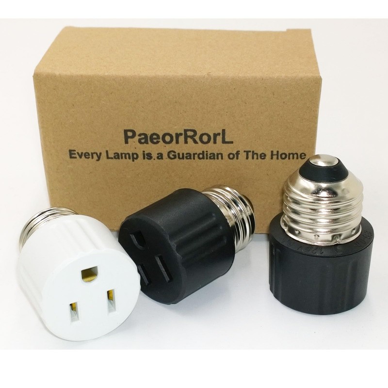 Light Socket to Plug Adapter, Convert Light Bulb Socket to