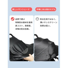 LILIWER Baby Stroller Sun Shade, UV Protection, Foldable, Waterproof, Back Mounted, AB Type, Universal, Heat Resistant, Easy Installation, Convenient Storage, Breathable, Mesh