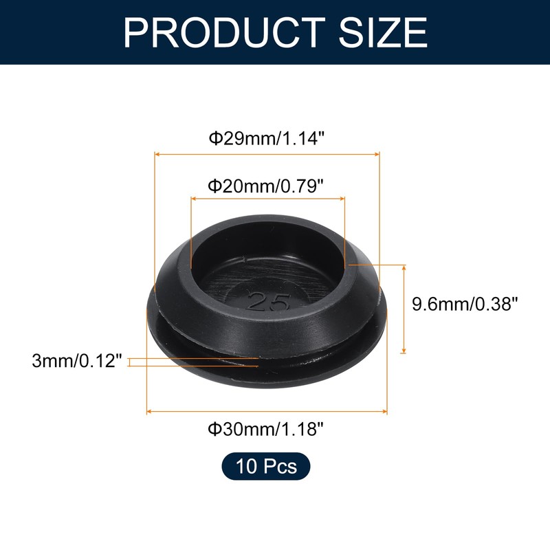 uxcell 10pcs Hole Plug 1-1/8 Inch (29mm) Button Plugs Fit