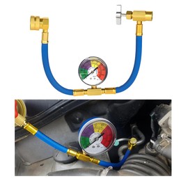 SHMZK R134A AC Refrigerant Charge Hose Kit, 1/2" Acme Can Opener Recharge Hose with Pressure Gauge, Charge Hose for Car Home Air Conditioning Refrigerant System, Car Accessories