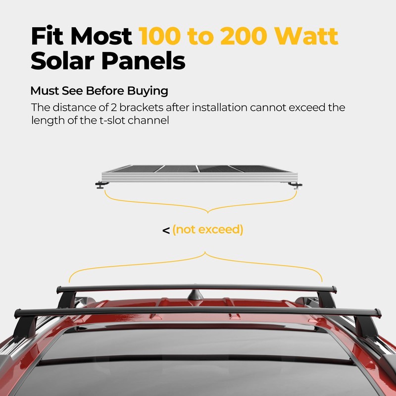 BougeRV Solar Panel Mounting Kit - Fits Auto Cross Bars