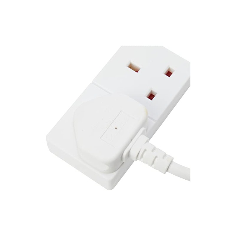 PRO ELEC 4 Gang Extension Lead with Neon 1m, White