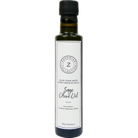 Zakarian: Cold-Pressed Extra Virgin Sage Olive Oil - Made from Organic Greek Olives and Sage - 250 ml - Ultra-Premium, Low Acidity - Best Served with Bread, Pasta, Salads, Seafood and More