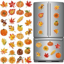 Copkim 30 Pcs Fall Refrigerator Diamond Art Maple Leaves Magnets Easy Diamond Art Kits Fridge Diamond for Adults DIY Home Decors