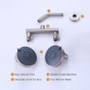 AZOS Double Shower Head with Shut-Off Valve, Bathathroom High Pressure