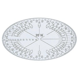 DRAPAS 16523 35 Degree Protractor, Single Item, Long Shaft Diameter 4.7 inches (120 mm)