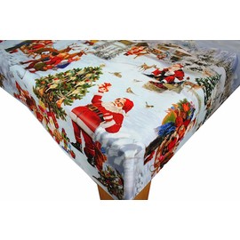 Karina Home Christmas Scene 1 PVC Vinyl Oilcloth Tablecloth (150cm x 140cm)