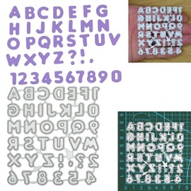 Uppercase Alphabet & Numbers + More Metal Cutting Dies Set, 1.1cm Die Font Size, Card Making, Stencil, Scrapbooking, Paper Crafts, G1