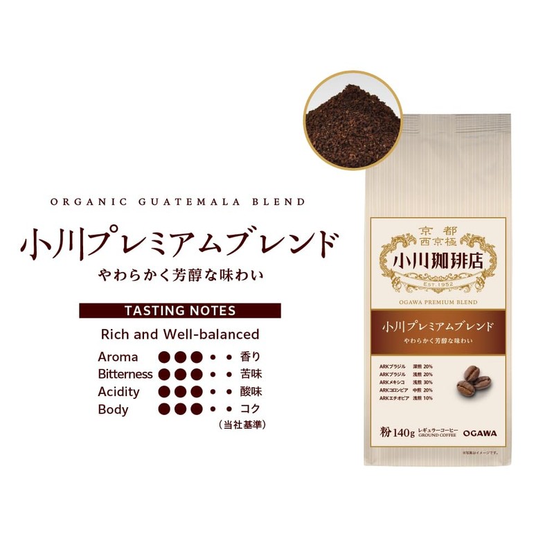 Ogawa Coffee Shop Ogawa Premium Blend, Ground, 4.9 oz (140