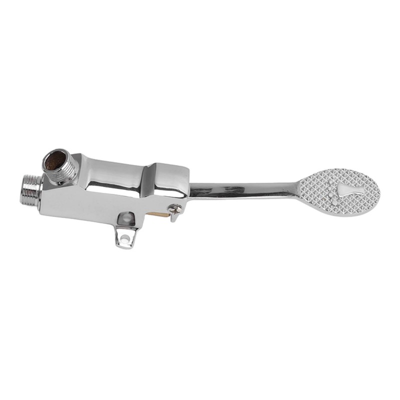 Faucet Foot Pedal Valve Silver Stainless Steel Water Saving Floor