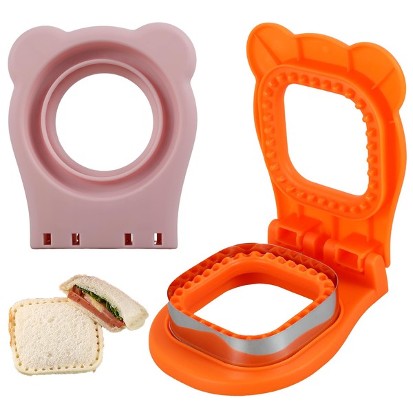 2Pcs Uncrustable Sandwich Cutter and Sealer Set Stainless Steel Sandwich