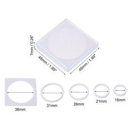PATIKIL Coin Snap Holder 24pcs Silver Dollar Coin Holder Collector Coin Case with Foam Gasket for Square 16/21/26/31/36mm Coins, Clear White