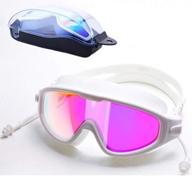 ZSZY Swim Goggles, Swimming Goggles, For Adults, Children, Clear, Wide Field of View, Leak Prevention, Anti-Fog, UV Protection, Adjustable Belt, For Beach, Beach, Beach, Swimming, Underwater, Unisex