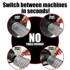 Peachtree Woodworking 2-1/2 inch EZ-Release Hose Clamp for Dust Collection 6PK