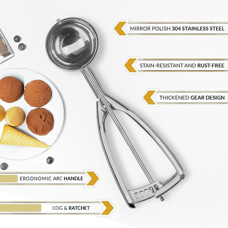 Bixel Ice Cream Scoops with Easy Trigger - Large Sized