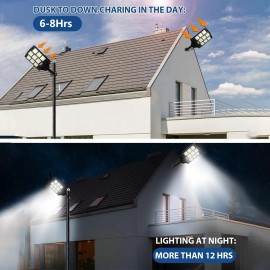 PFCTART Commercial 1000W Solar Street Light LED Lamp Outdoor Area Dusk To Dawn Wall Lamp
