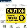 Caution Hard Hats Required In This Area OSHA Sign, 18x24