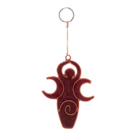 Pagan Triple Moon Goddess Suncatcher - Handcrafted Bali Art for Earthly Charm Home Decor - Mystical Nature Energy