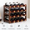 Glsety 16 Bottle Wooden Wine Rack,4 Tier Free Standing Wine