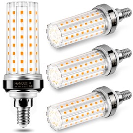 FanNicoo E12 LED Bulbs,20W LED Corn Light Bulb 150W Equivalent 2000 Lumen 3000K Warm White Non-dimmable LED Candelabra Bulbs Pack of 4