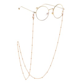 EPIRORA Glasses Chain for Women Men - Sunglasses Strap Mask Holder Lanyard, Anti-lost String for Glasses Retainer (Rose gold-bead)