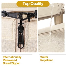 Richeart Garment Bags for Travel - Brand Zipper - Water Repellent Garment Bag with Shoe Compartment - 2 in 1 Convertible Suit Bag Travel with Shoe Bags - Large Khaki