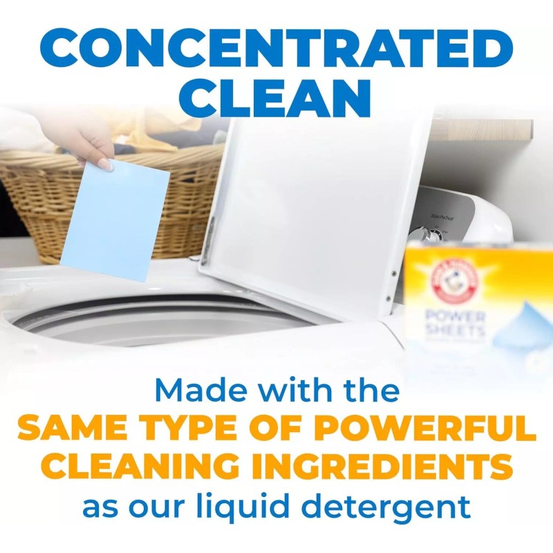 Arm & Hammer Power Sheets Laundry Detergent, Fresh Linen 50Ct,
