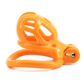 Glossy Orange Compact Strength Training Cage for Men with 4 Curved Carabiners (42mm/45mm/48mm/52mm) (XS)
