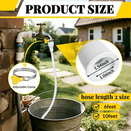 Faucet Hose Adapter for Sink, 10 FT Transparent PVC Extra Long Hose and Faucet Connector with Hose Clamp, for Sink, Garden, Bucket, Pet Bathing