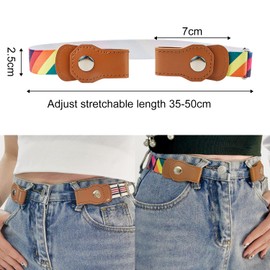 NINVVS 4pcs Children's Belt, Adjustable elastic Belt, Buckle-free Invisible Elastic Belt, 35-50cm adjustable length, suitable for boys and girls