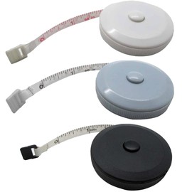 Gadgetime USA Measuring Tape - 3 Pack Body & Fabric Measure Tape for Sewing, Seamstress, Tailor, Cloth, Waist, Crafting, Fitness-Retractable, Dual Sided Multipurpose Metric Tape - Black, White & Grey