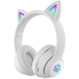  2023 Newest Headset Bluetooth Earphones, Cute Female Wireless Sports Stereo Headset, Cat Ear Headset, 5.0 LED, Built-in Microphone, Intelligent Noise Reduction, Sealed Type,