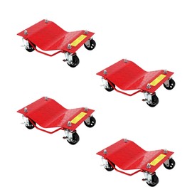 Car Dolly Set of 4-8000 LBS Capacity Heavy Duty Wheel Dollies for Moving Vehicles - 3" Steel Wheels with Tire Protection - Fits Cars, SUVs, Trucks & ATVs - Garage & Repair Shop