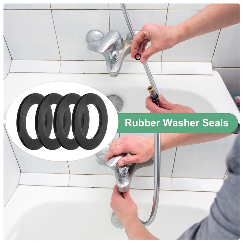 M METERXITY 120-Pack M10 Black Rubber Washer Assorted Kit, 10mm