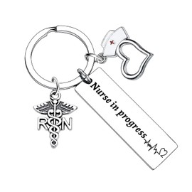 Nurse Gifts for Women Nurse Keychain RN Keychains Nurses Appreciation Week Gifts Nursing Graduation Gifts Nurse In Progress Keychains