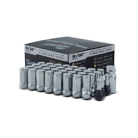 MR LUGNUT: 5 Lug - 16 LUGS, 4 Locks, 1 Key, 4 Chrome TR413, 9/16" - 18RH Thread, Acorn LUGNUT with CONICAL Seating.