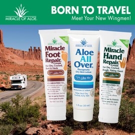 Miracle of Aloe 3-pack Assortment, includes 1 ounce tubes each of Miracle Foot Repair, Miracle Hand Repair and Aloe All Over